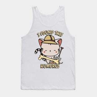 Funny cat is an archaeologist Tank Top